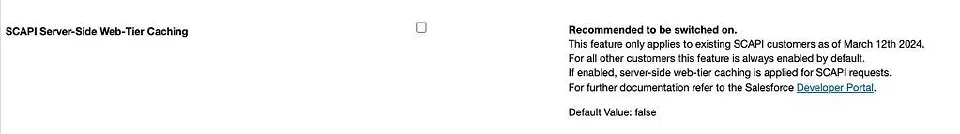 Business Manager feature toggle for enabling SCAPI server-side web-tier caching.