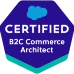 Salesforce Certified B2C Commerce Architect badge.