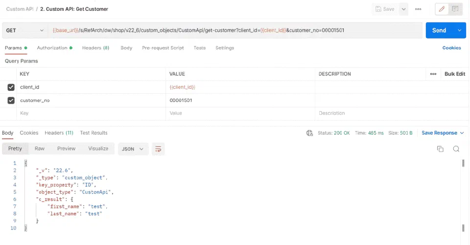 Custom OCAPI response payload returned by the get-customer endpoint.