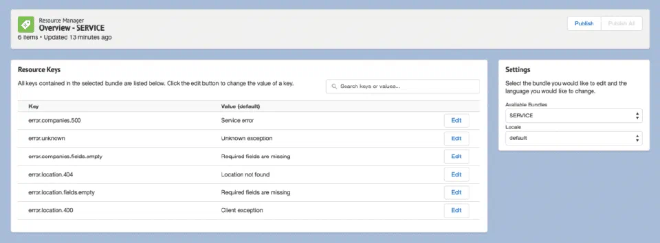 Resource Manager interface inside Business Manager.