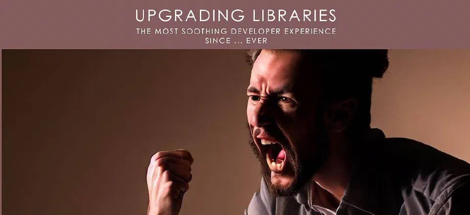 Developer reviewing dependency updates after a failed npm resolution.