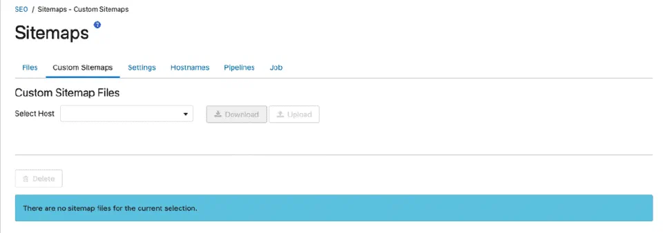 Custom tab in Sitemap settings within Business Manager