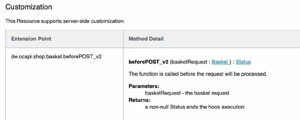 beforePOST v2 basket hook reference in the API documentation.