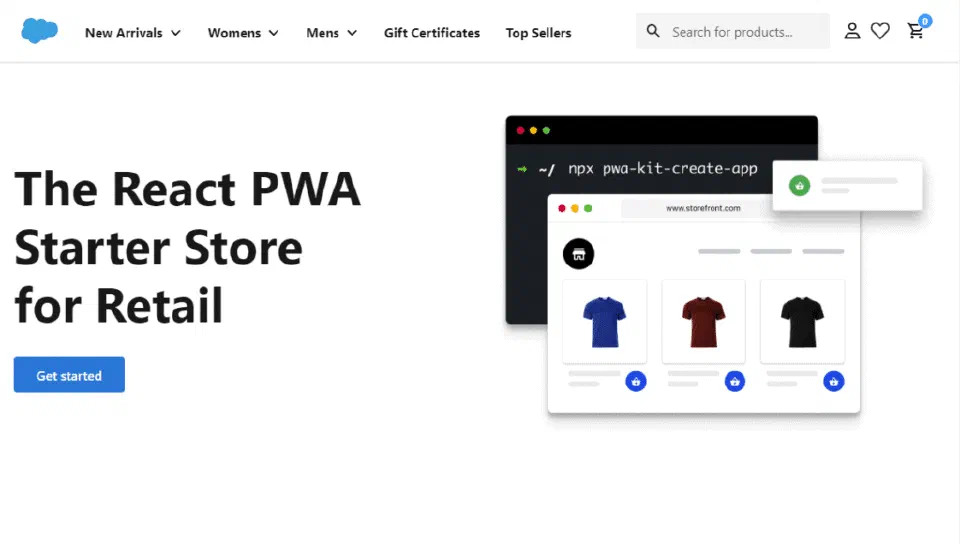 PWA Kit storefront running in the managed runtime.