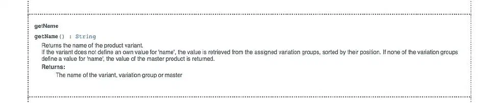 Salesforce B2C Commerce API documentation highlighting variation model fallback behavior.